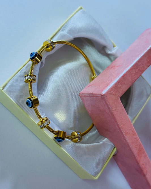 Evil Eye Stainless Steel and Anti-Tarnish Bracelet